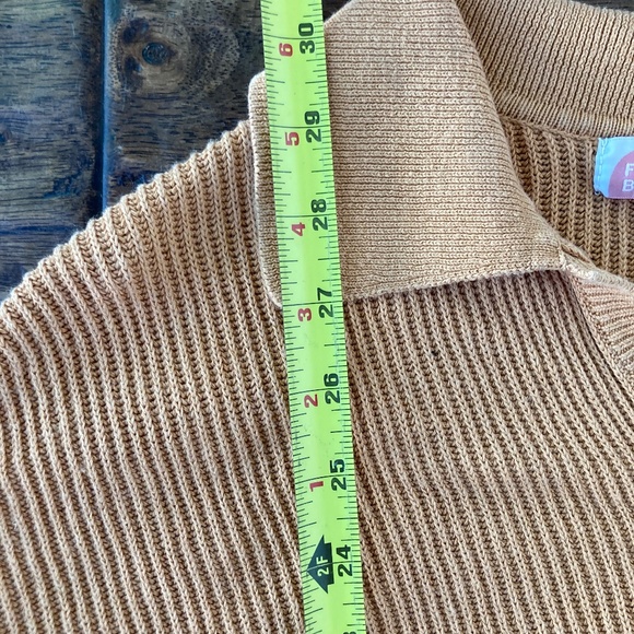 Free People Beach Linen Cotton Beige Picnic Sweater Romper Brown Size XS - Picture 7 of 8